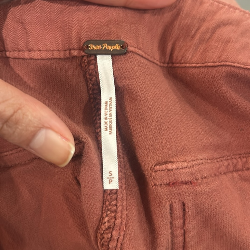 NWOT FREE PEOPLE Bay To Breakers Soft Corduroy Cargo Pants In Roasted Russet S - Picture 7 of 17